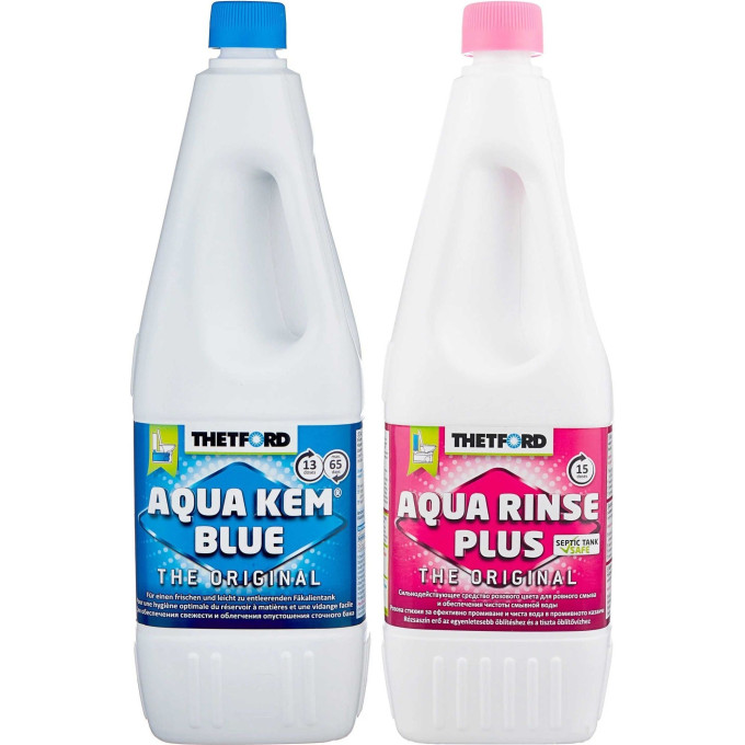 Комбо-комплект жидкостей THETFORD AQUA KEM BLUE (2л) + AQUA RINSE PLUS (1.5л) 30112BG+30357AC